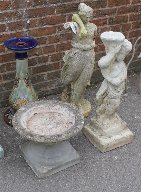 2 garden statues